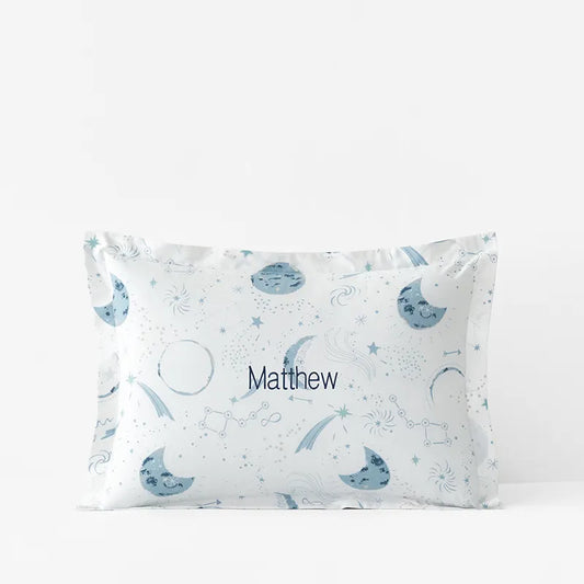 Night Sky Classic Cool Organic Cotton Percale Sham - Blue, Toddler