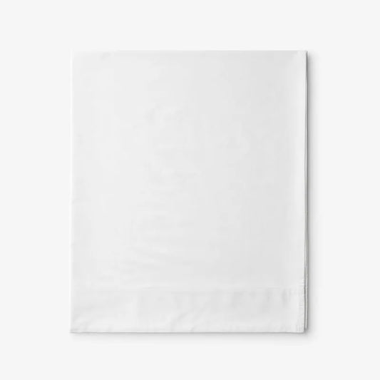 Classic Cool Cotton Percale Flat Bed Sheet - White, Queen