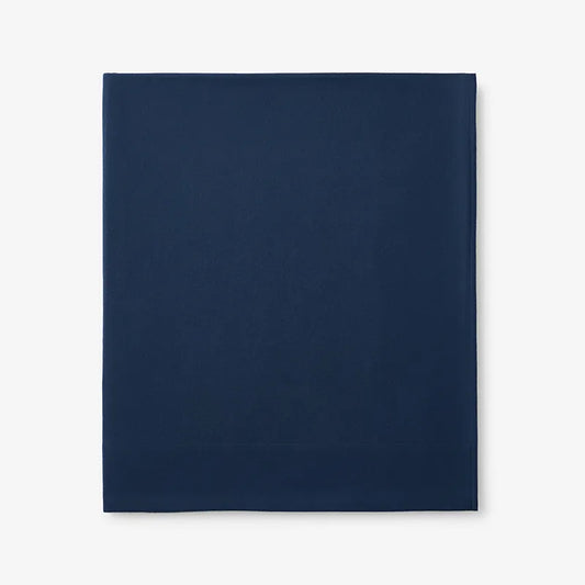 Premium Ultra-Cozy Cotton Velvet Flannel Flat Bed Sheet - Navy, Queen
