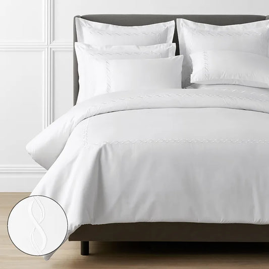 Marcella Premium Smooth Egyptian Cotton Sateen Duvet Cover - White, Full