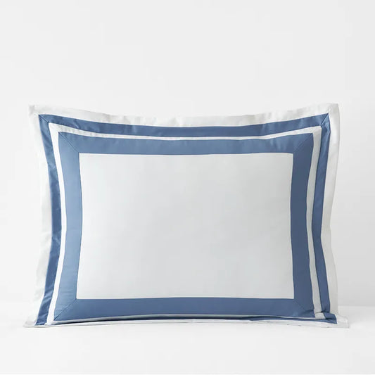Double Border Classic Smooth Wrinkle-Free Sateen Sham - Infinity Blue, Standard