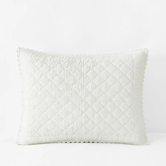 Vintage Eyelet Quilted Sham - White, Standard