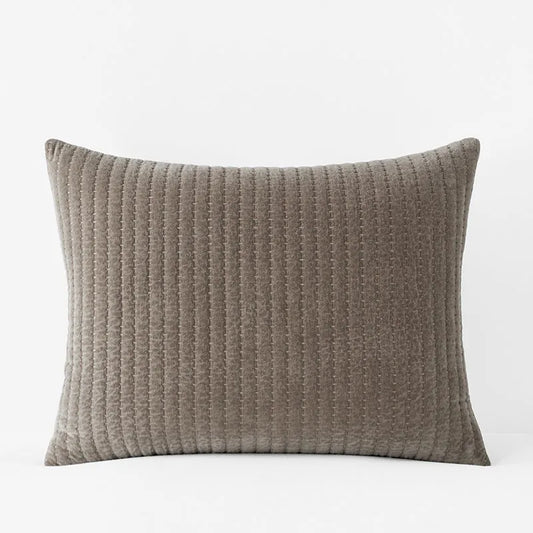 Straight Stitch Velvet Quilted Sham - Mocha, Standard