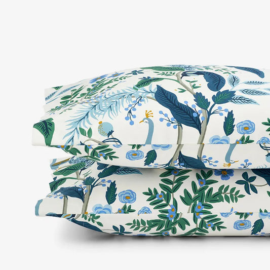 Peacock Classic Smooth Sateen Pillowcase Set - Ivory Multi, Standard