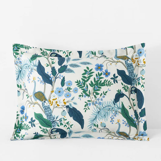 Peacock Classic Smooth Sateen Sham - Ivory Multi, Standard