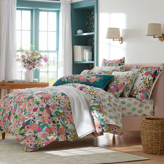 Garden Party Classic Cool Cotton Percale Duvet Cover - Multi, Twin/Twin XL