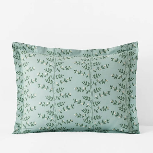 Climbing Vines Classic Cool Cotton Percale Sham - Sage Green, King
