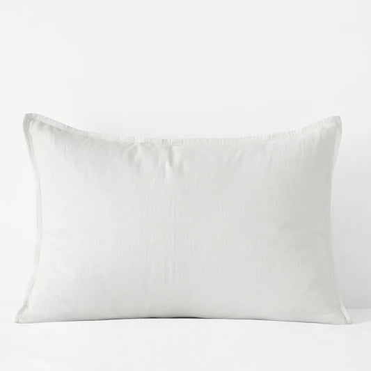 Premium Breathable Washed Linen Solid Sham - White, Standard