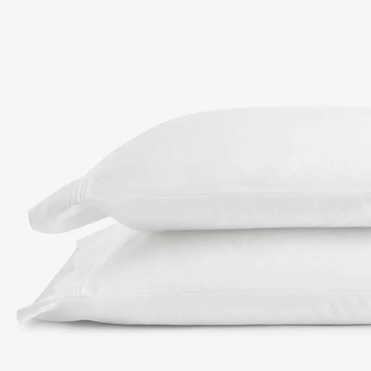 Luxe Smooth Egyptian Cotton Sateen Pillowcase Set - White, Standard