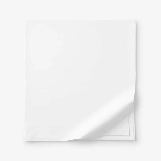 Solid Garment Washed Cotton Percale Flat Bed Sheet - White, Twin/Twin XL