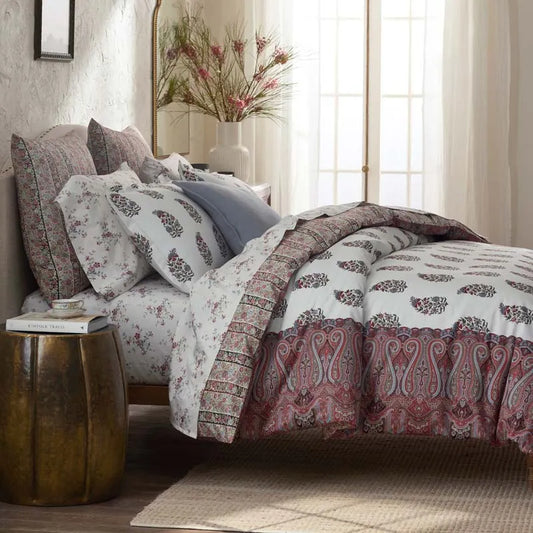 Aadrika Reversible Premium Smooth Sateen Duvet Cover - Burgundy, Full/Queen
