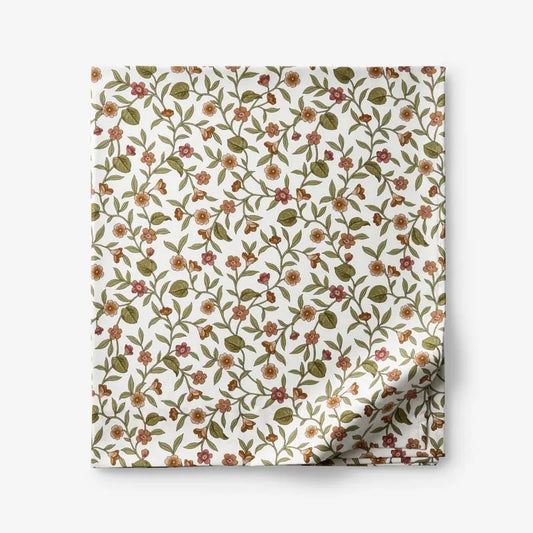 Garden Florals Premium Smooth Wrinkle-Free Sateen Flat Bed Sheet - Cream Multi, Full