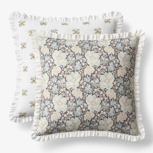 Flower Reversible Decorative Square Pillow Cover - Multi, 20 in. x 20 in.