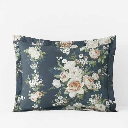 Blooming Melody Reversible Premium Smooth Wrinkle-Free Sateen Sham - Green Multi, Standard