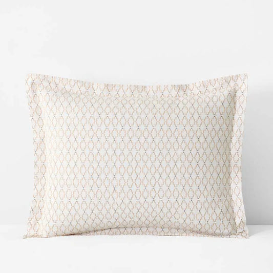 Feliciana Geo Garment Washed Cotton Percale Sham - Clay, Standard