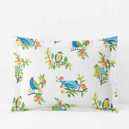 Summer Prints Classic Cool Cotton Percale Sham - Bird Days, Standard