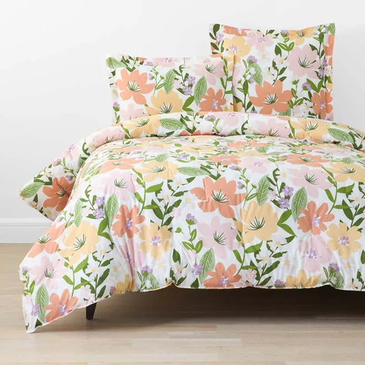 Whimsy Garden Classic Cool Cotton Percale Comforter - Multi, Full/Queen