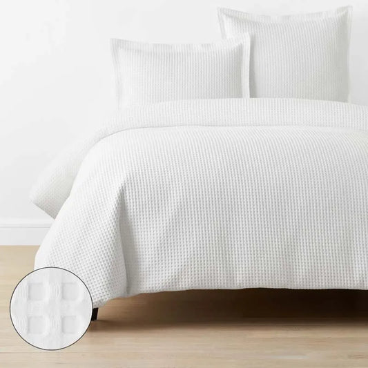 Waffle Duvet Cover - White, Twin/Twin XL