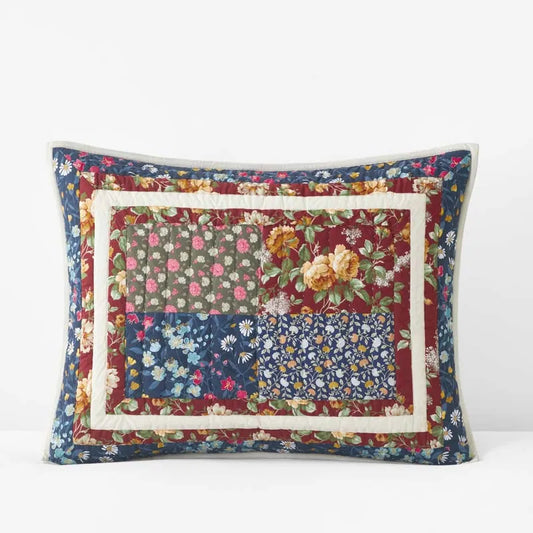 Aahana Patchwork Quilted Sham - Navy, Standard