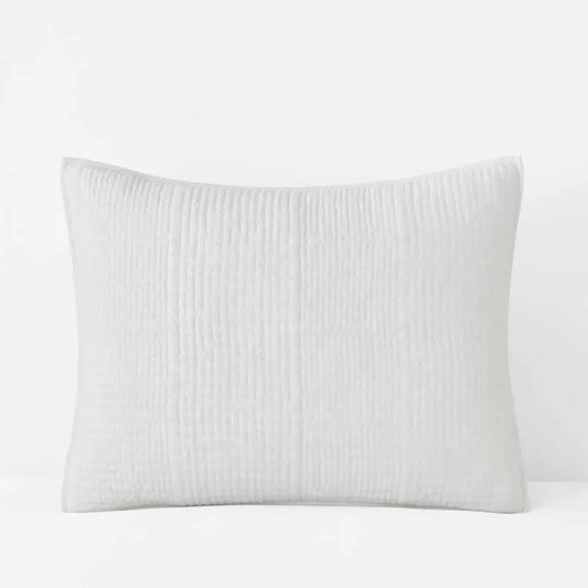 Texture Block Quilted Sham - White, Standard