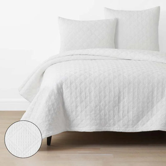 Waffle Quilt - White, Twin/Twin XL