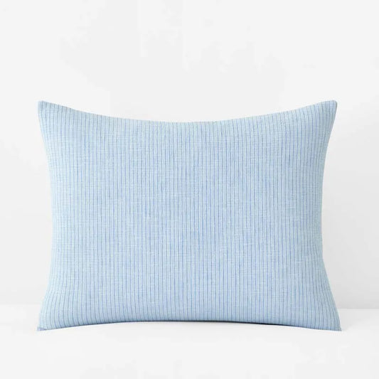 Yarn-Dyed Pencil Stripe Quilted Sham - Blue, Standard