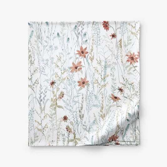 Forest Willow Premium Smooth Wrinkle-Free Sateen Flat Bed Sheet - Multi, Full