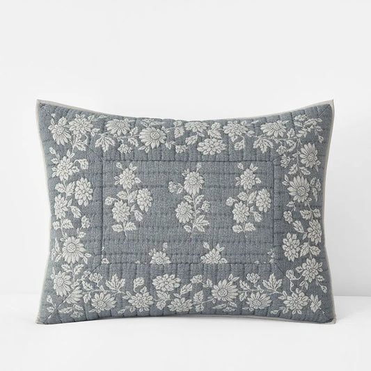 Isolde Quilted Sham - Blue, Standard