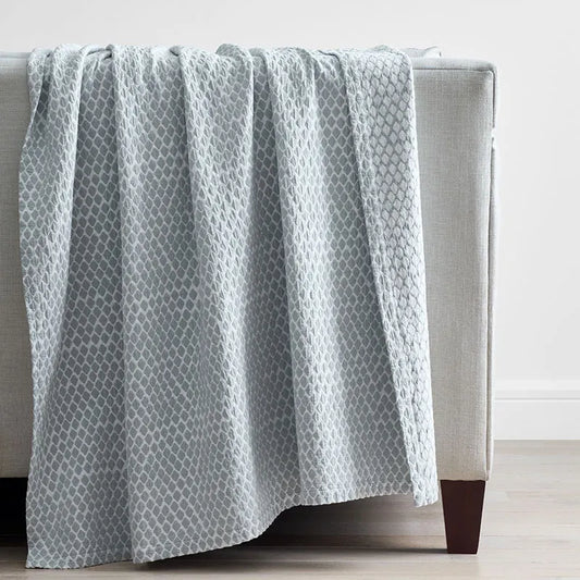 Geometric Texture Throw - Blue