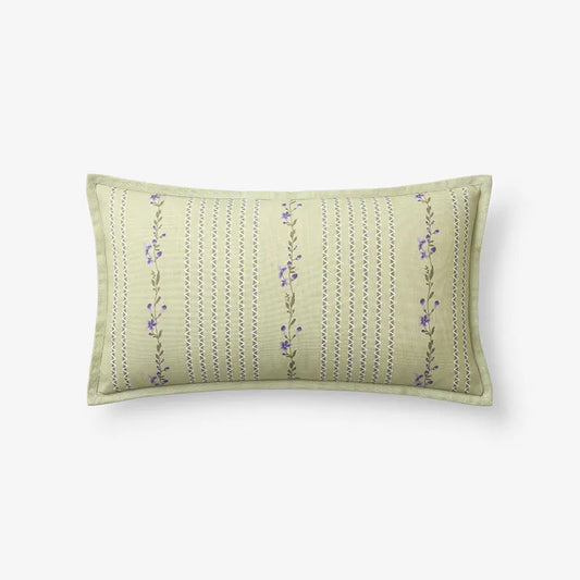 Garden Mist Decorative Lumbar Pillow Cover - Light Green, 12 in. x 21 in.