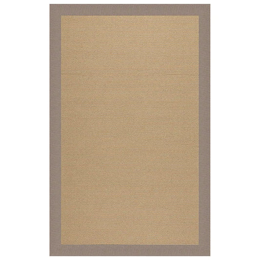 Sunbrella Narrow Stripe Bordered Indoor/Outdoor Rug - Taupe, 2' 6" x 8' Runner