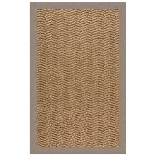 Sunbrella Herringbone Bordered Indoor/Outdoor Rug - Taupe, 2' 6" x 8' Runner