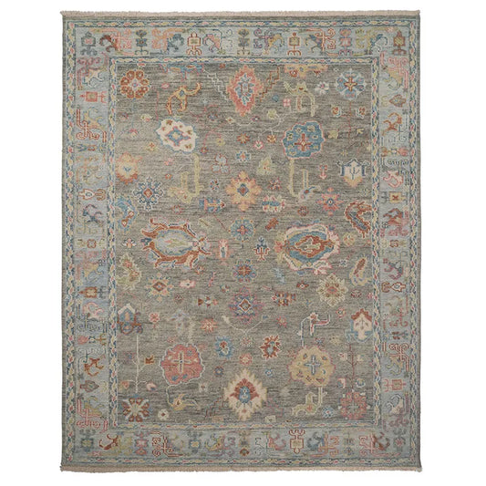 Hand Knotted Traditional Wool Rug - Silver, 3' x 5'