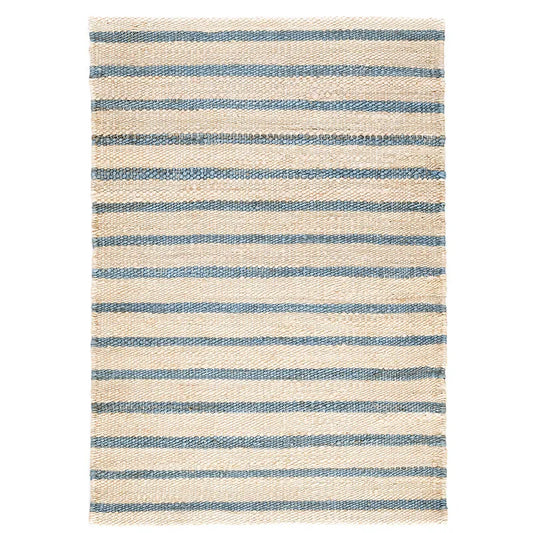 Moana Stripe Handwoven Jute Rug - Blue, 2' 6" x 8' Runner