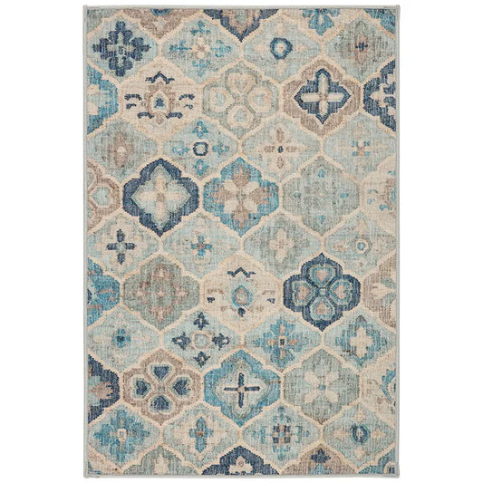 Pali Washable Rug - Blue, 5' x 8'