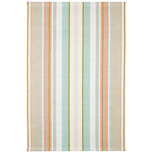 Daphne Stripe Handwoven Cotton Rug - Sky, 2' x 8'