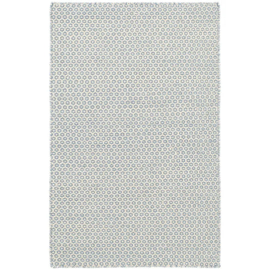 Honeycomb Handwoven Wool Rug - French Blue, 2' x 3'