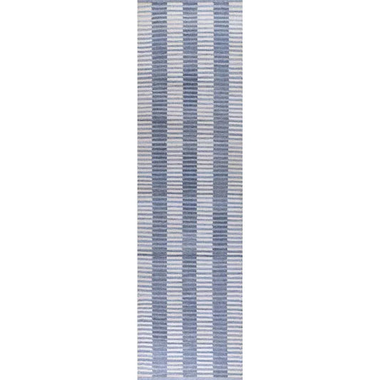 Handwoven Checked Plaid Performance Rug - Blue, 2' 3" x 8' Runner