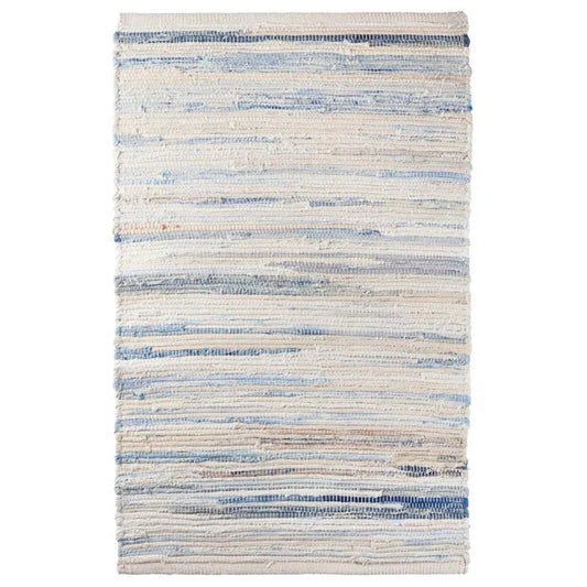 Denim Rag Handwoven Cotton Rug - Blue, 2' 6" x 8' Runner