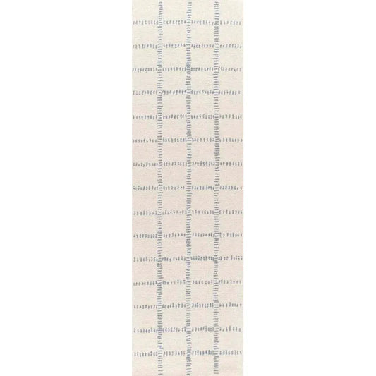 Block Hand Tufted Wool Rug - Ivory/Slate Blue, 8' x 10'