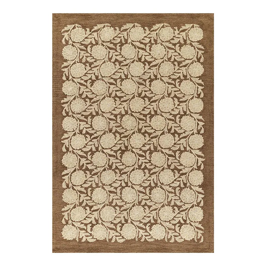 Farmhouse Floral Hand Tufted Wool Rug - Brown, 8' x 10'