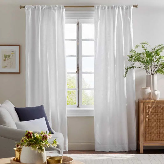 Texture Window Curtain - White, 96 in.