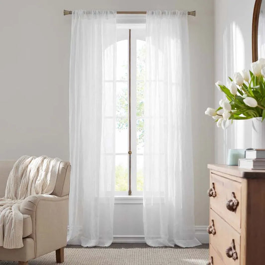 Sheer Window Curtain - White, 96 in.