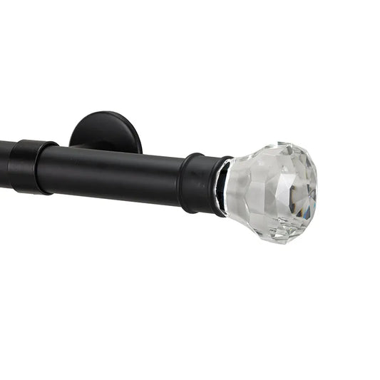 Facets Finial and 1" diameter Rod Set - Black, 120"