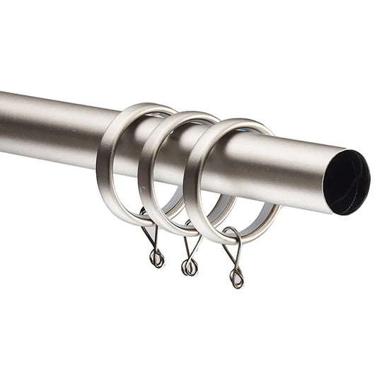 1" Drapery Rings, Set of 10 - Stainless Steel, OS