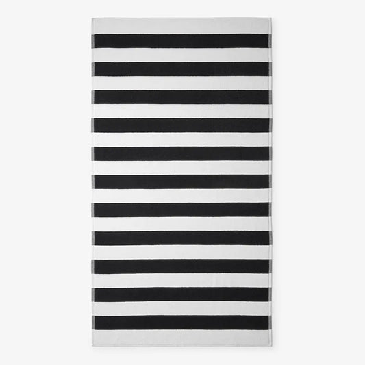 Classic Cabana Stripe Beach Towel - Black