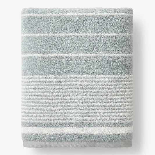 Plush Spa Stripe Bath Sheet - Light Seaspray