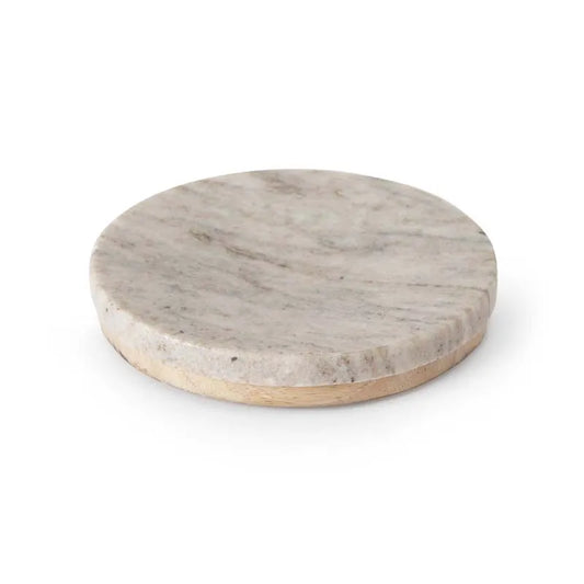 Marble & Mango Wood Soap Dish - Beige