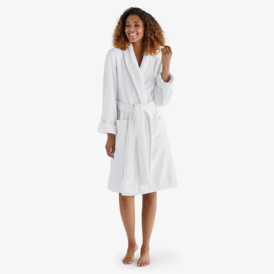 Women's Short Robe - White, XXL