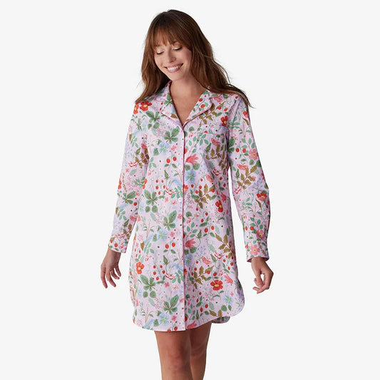 Poplin Women's Nightshirt - Strawberry Fields, XXL